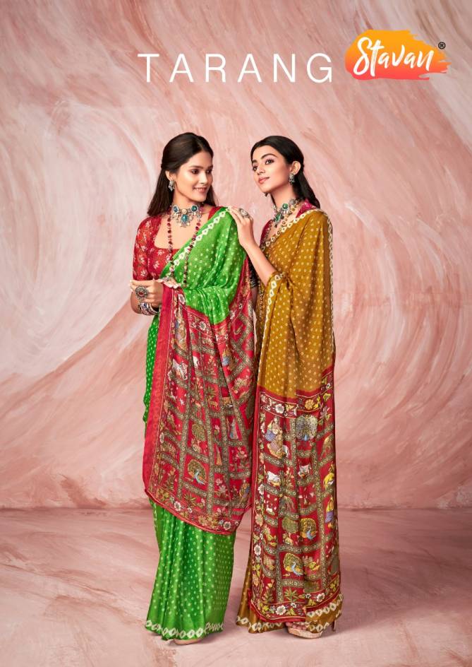Stavan Tarang New Fancy Silk Designer Printed Saree Collection